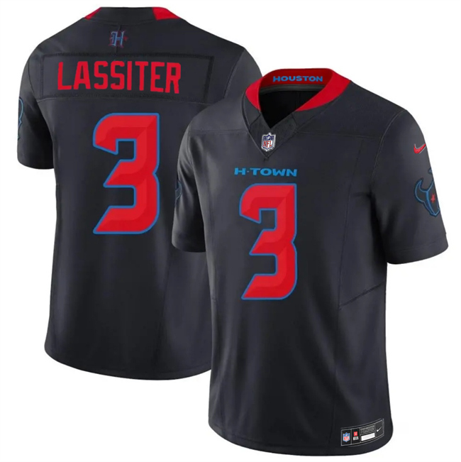 Men's Houston Texans #3 Kamari Lassiter Navy 2nd Alternate 2026 F.U.S.E. Vapor Limited Stitched Football Jersey